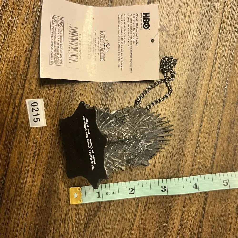 Kurt Adler 4-Inch Game of Thrones Resin Throne Ornament christmas hbo black